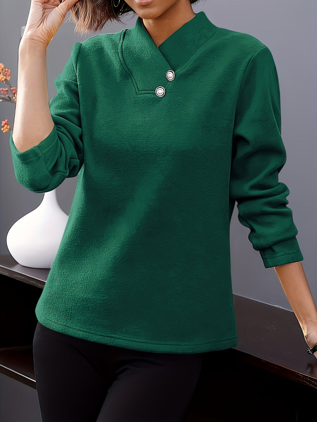Bonya - Maglia Casual a Maniche Lunghe Con Scollo a V