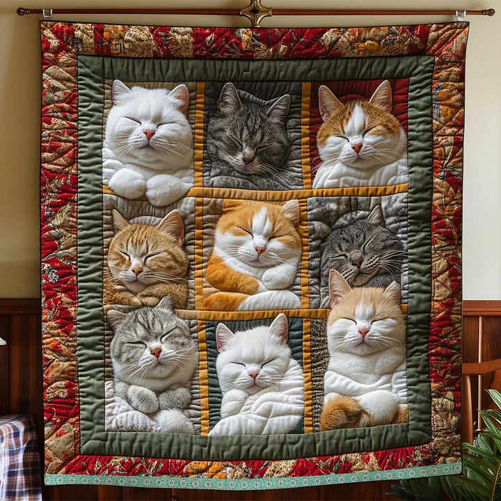 CozyCats - Coperta con Stampa di Gatti Reali Addormentati