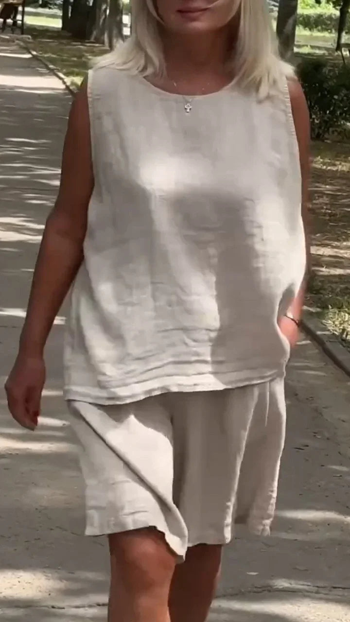 Jileana - Camicetta Senza Maniche Traspirante e Pantaloncini Larghi