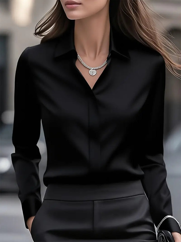 Amiliana - Elegante Camicia a Maniche Lunghe ConBottoni