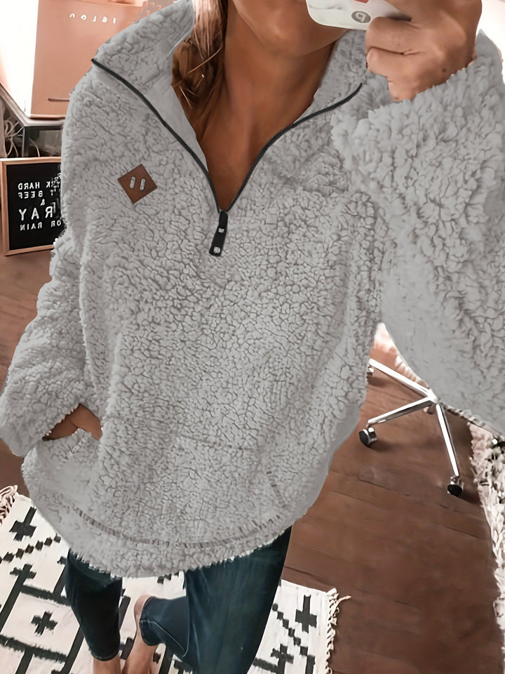 Willemien - Felpa Con Zip In Pile a Maniche Lunghe
