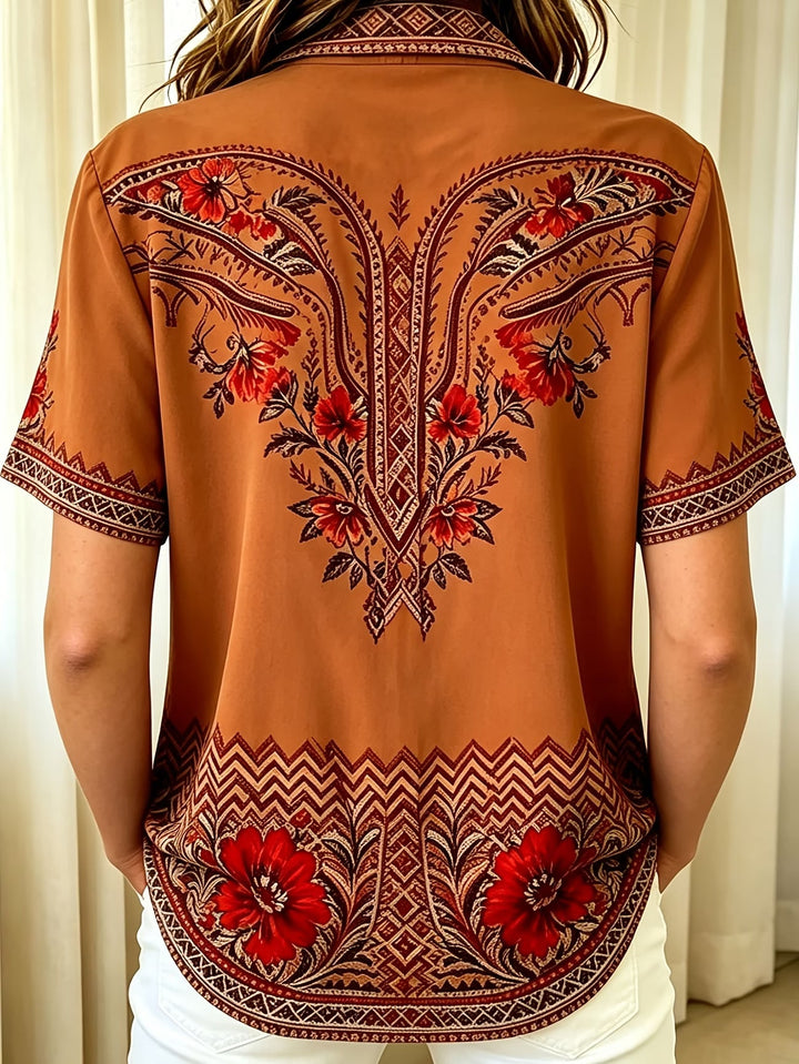 Marcelena - Camicia Casual a Maniche Corte Con Bottoni