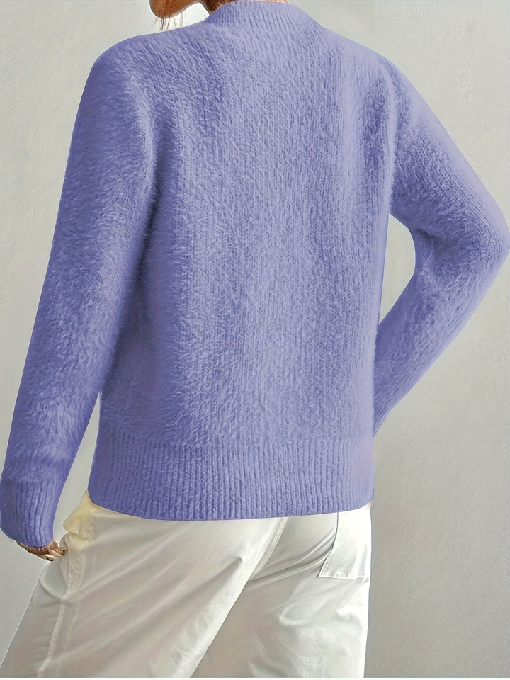 Smelissa - Cardigan Lavorato a Maglia Con Bottoni a Forma Di Cuore e Maniche Lunghe