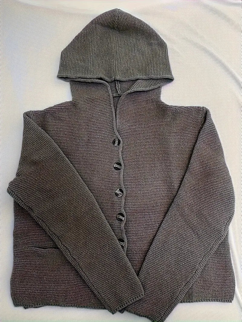 Bressan - Elegante Cardigan Con Cappuccio e Maniche Lunghe