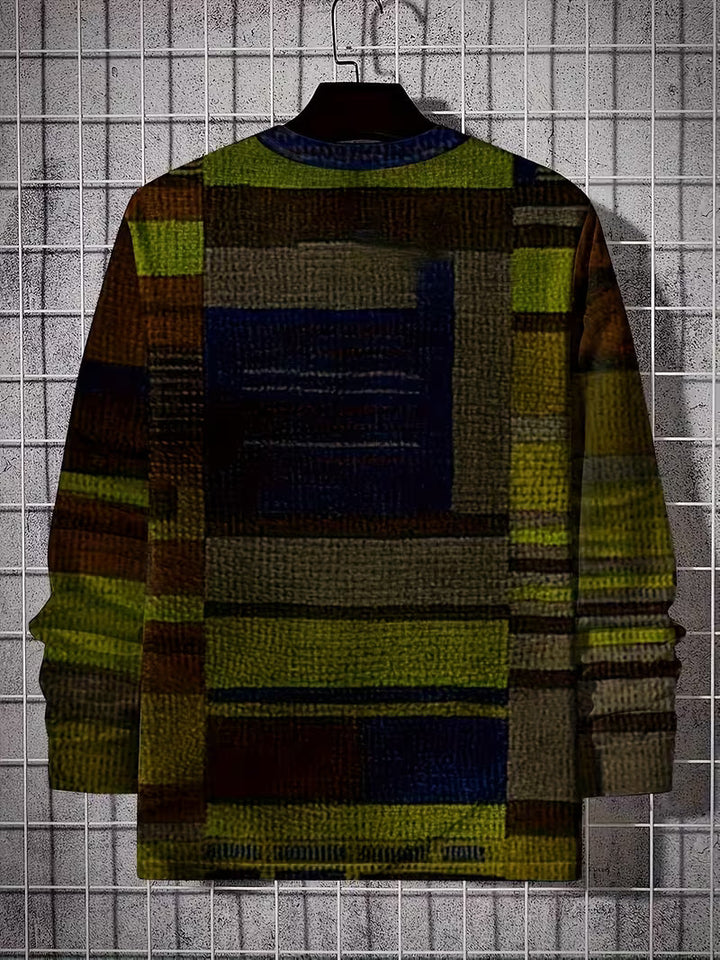 Kellan - Camicia a Maniche Lunghe Con Stampa Geometrica Patchwork