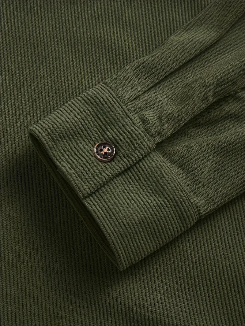 Rickey - Camicia Pulsante-Up Casuale In Velluto A Coste