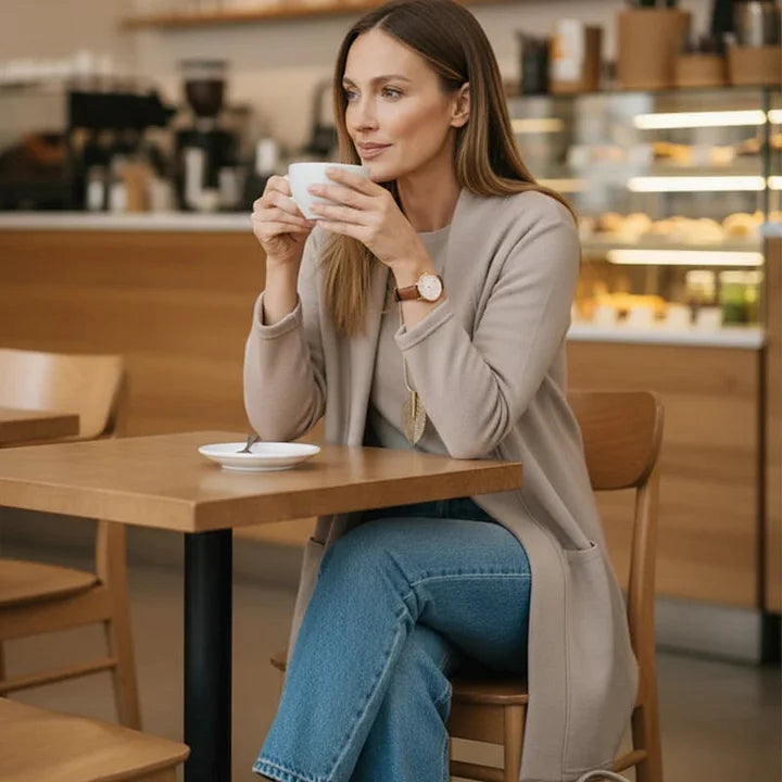 Zivara - Elegante Set di 3 Pezzi Con Cardigan Lungo Top e Pantaloni