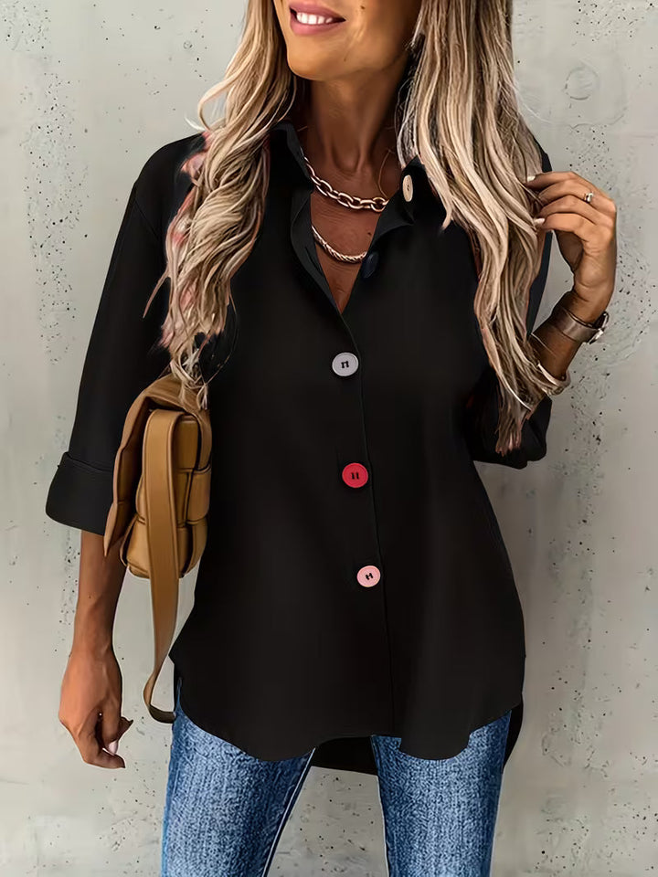 Fausta - Camicia Monopetto a Maniche Lunghe