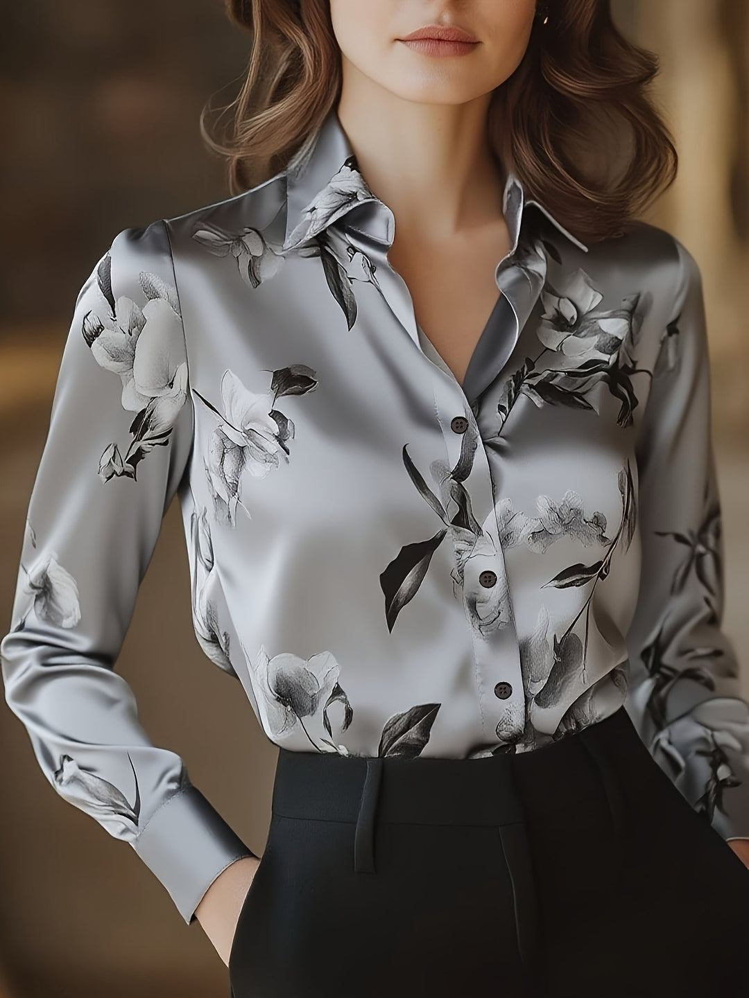 Majia - Elegante Camicia a Maniche Lunghe Con Bottoni