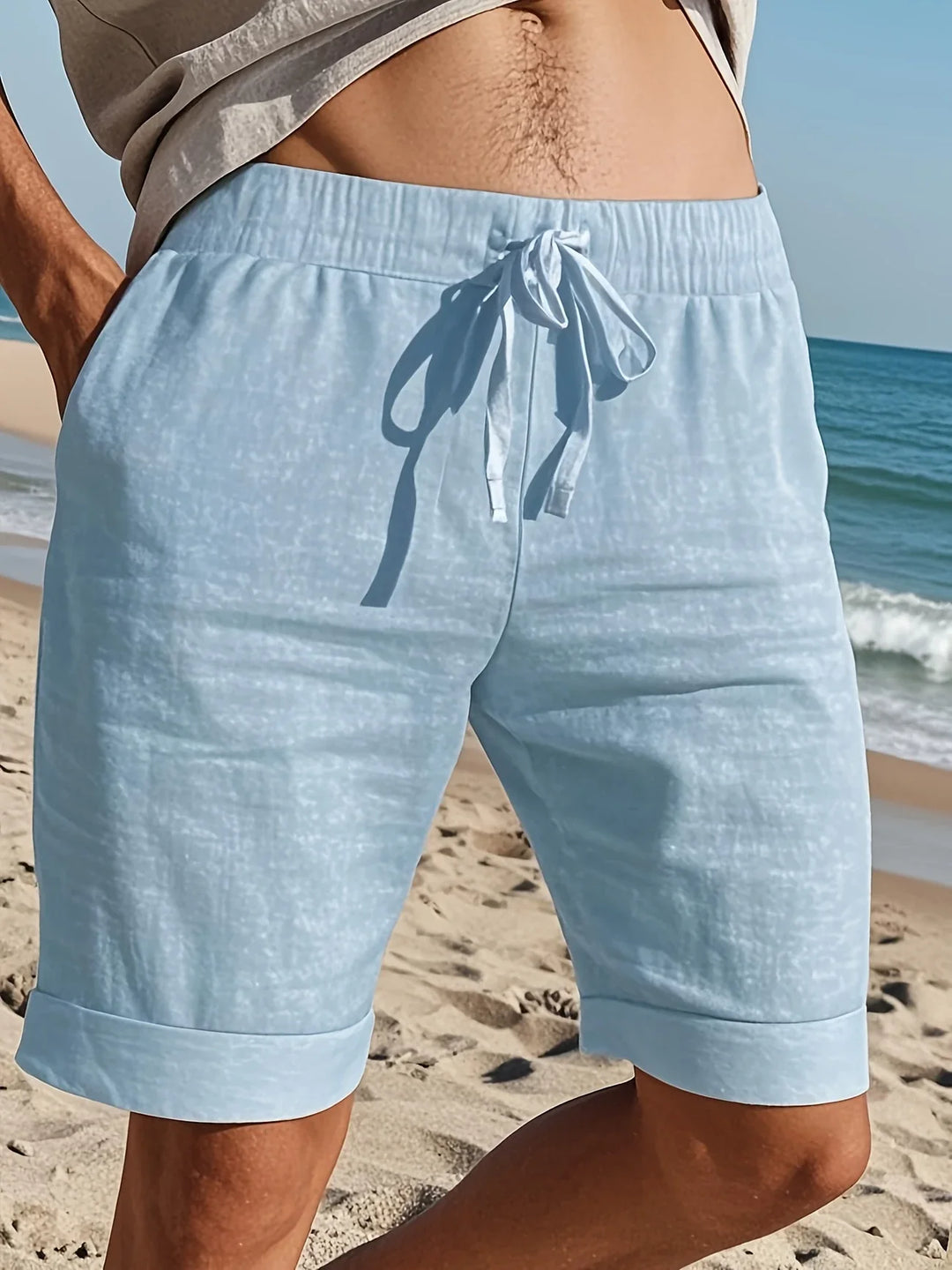 Callan - Pantaloncini Casual In Lino Con Tasca