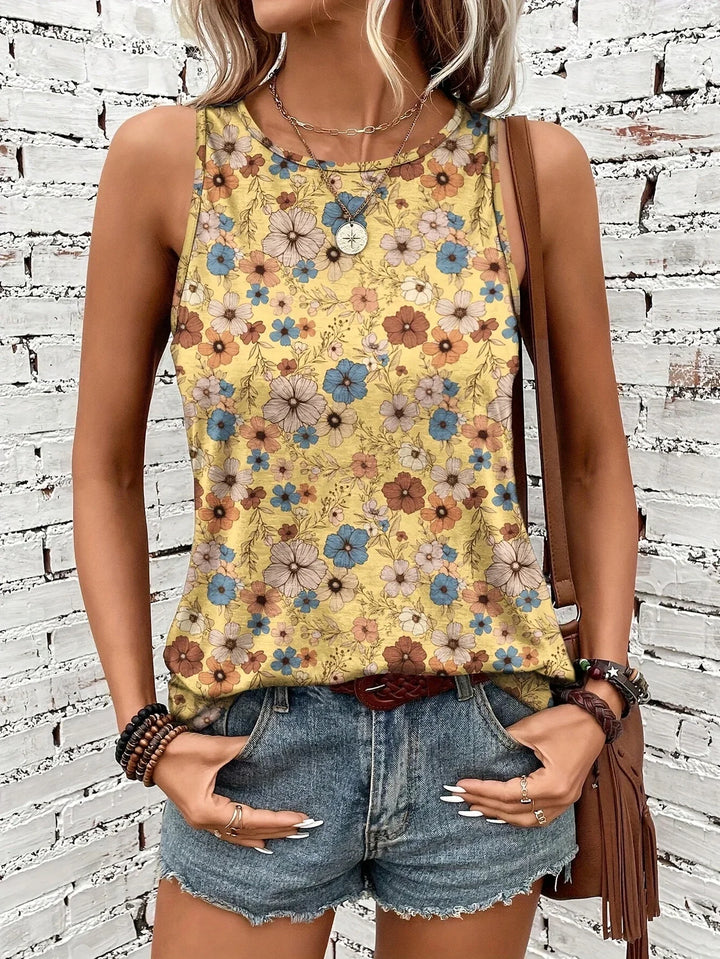 Lilou - Top Estivo Casual Con Stampa Floreale