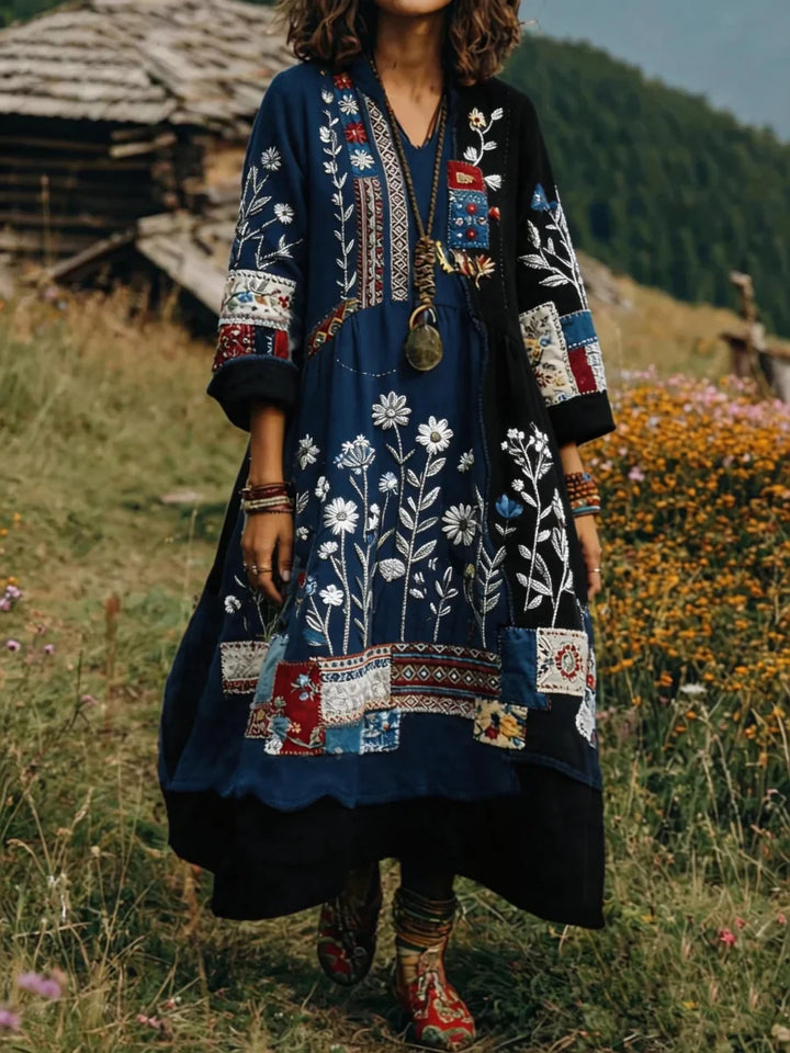 Eresha - Abito Casual a Maniche lunghe Con Stampa Floreale