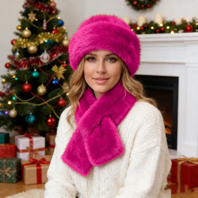 Eugenie - Set Composto da Cappello Invernale Morbido e Sciarpa Abbinata