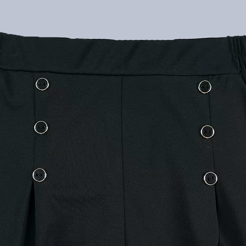 Malou - Elegante Plissettato Gamba Larga Pantalone