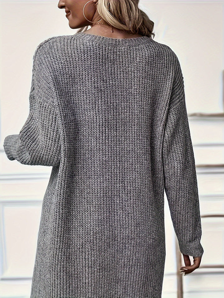 Stefany - Elegante Abito in Maglia Con Scollo Rotondo