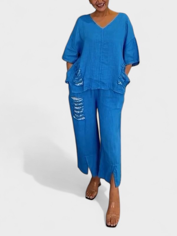 Raisa - Set Due Pezzi Con Scollo a V Per l'estate