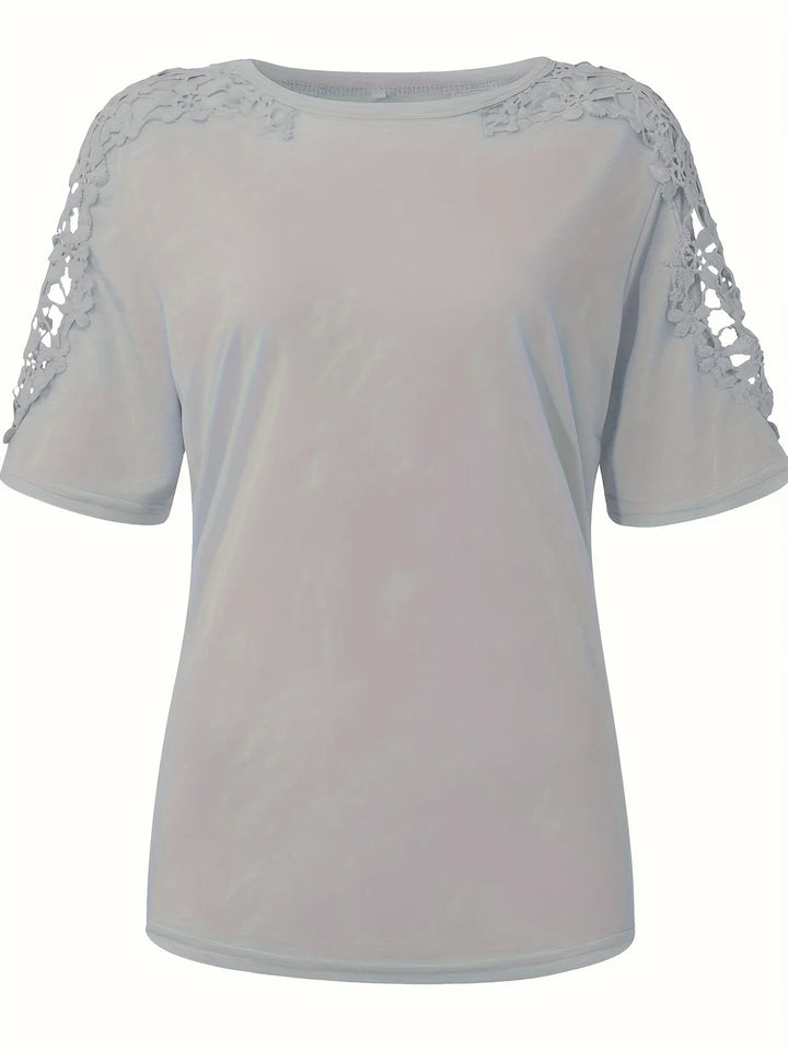 Ancuta - Elegante Maglietta Estiva a Maniche Corte Con Pizzo