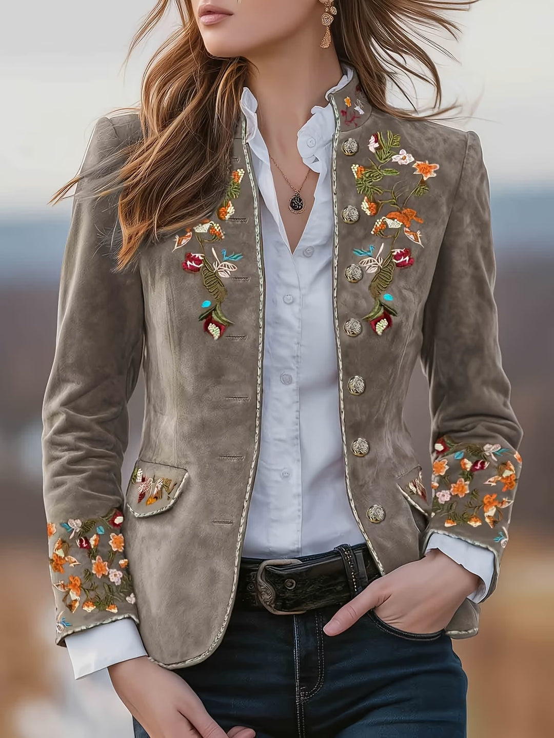 Anisaa - Giacca Elegante Con Collo Alto