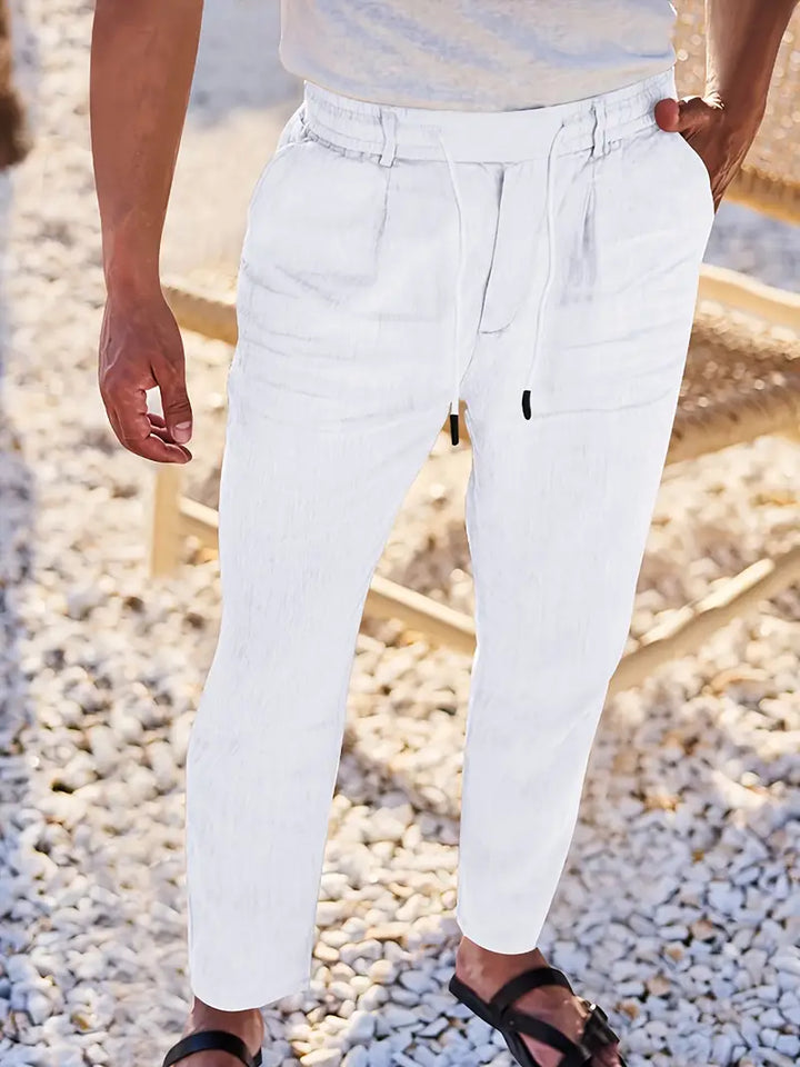 Nichols - Pantaloni Larghi In Lino Con Coulisse