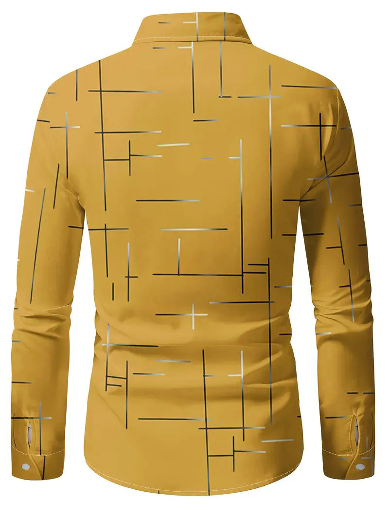 Nerio - Camicia a Maniche Lunghe Con Stampa Geometrica