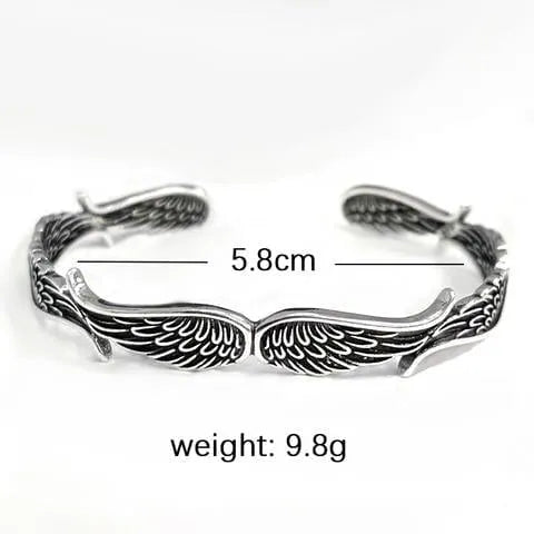 Maynard - Bracciale vintage con ali d'angelo in Argento