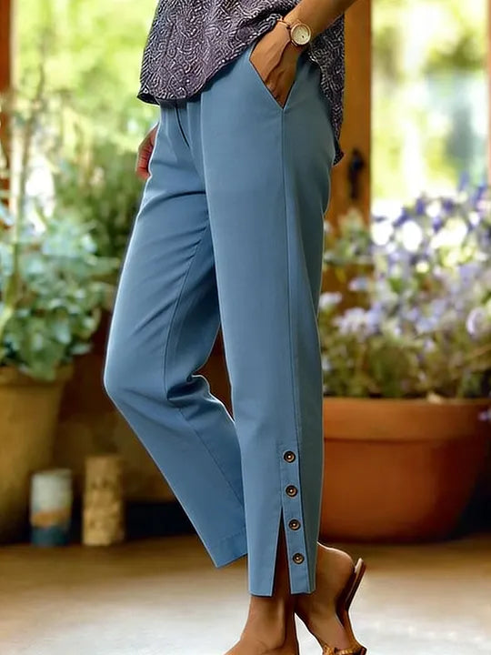 Kileza - Pantaloni Casual Dalla Vestibilità Ampia Con Bottoni