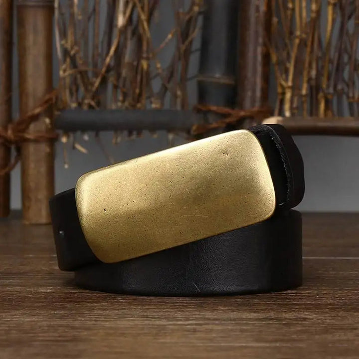 Cristobal - Cintura in Pelle con Fibbia in Ottone Forgiato