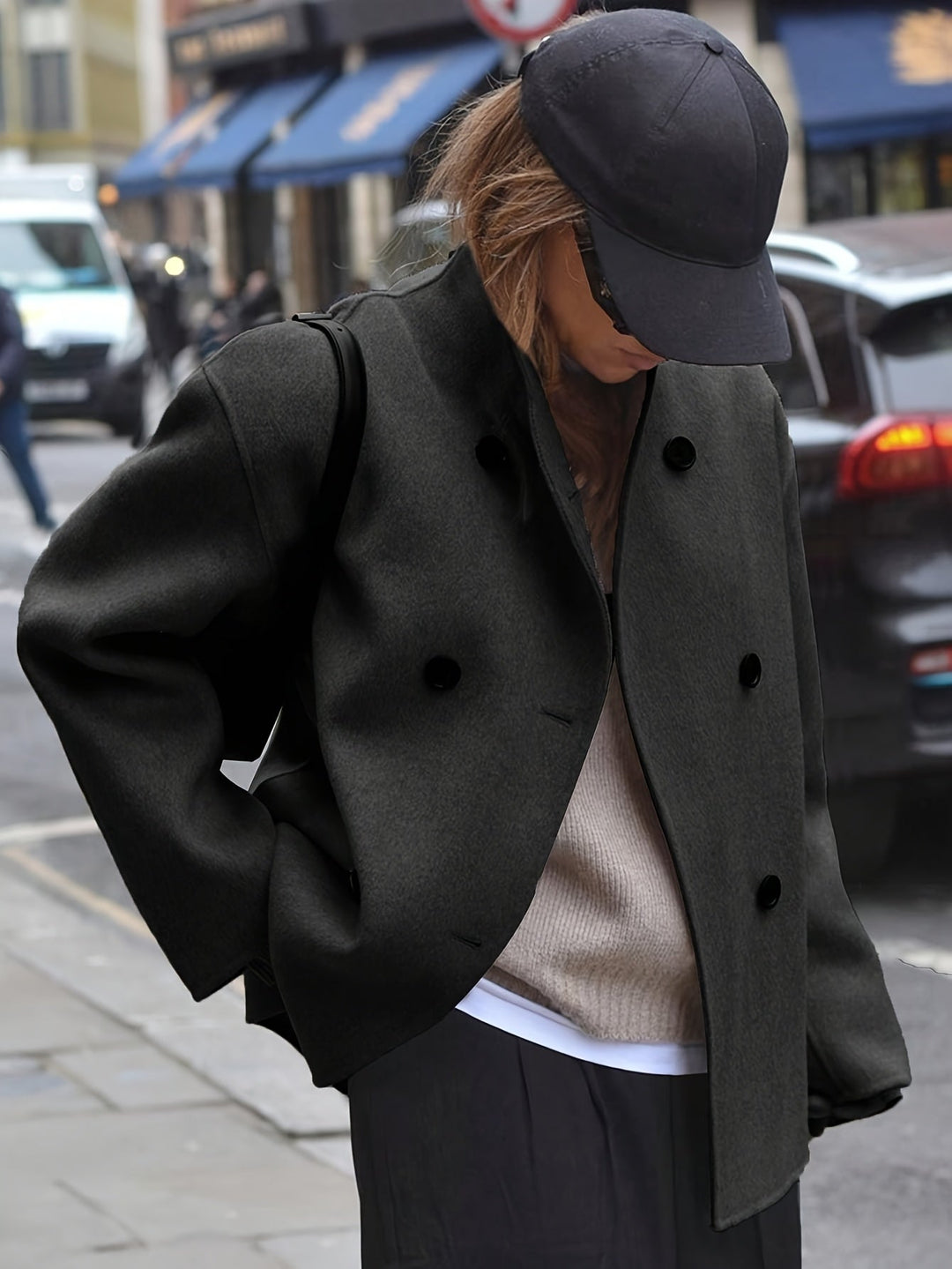Deanne - Elégant Cappotto Doppiopetto Beige
