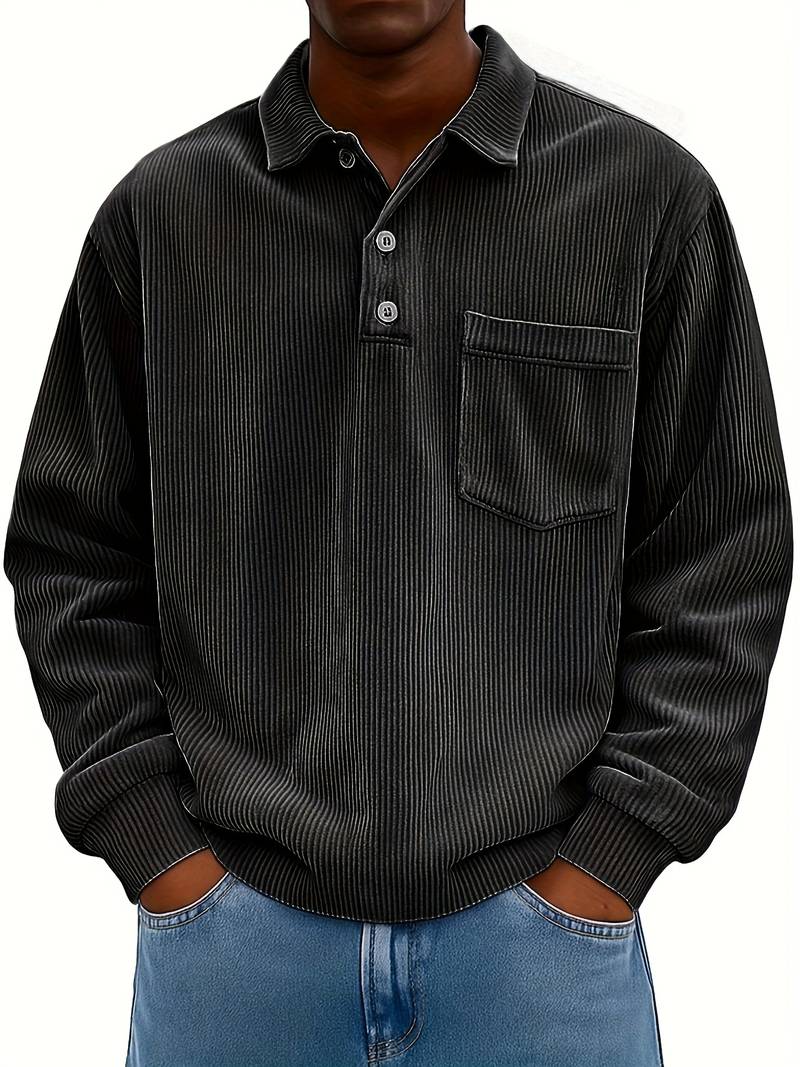 Hawkins - Camicia In Velluto a Coste Con Collo Rovesciato e Maniche Lunghe
