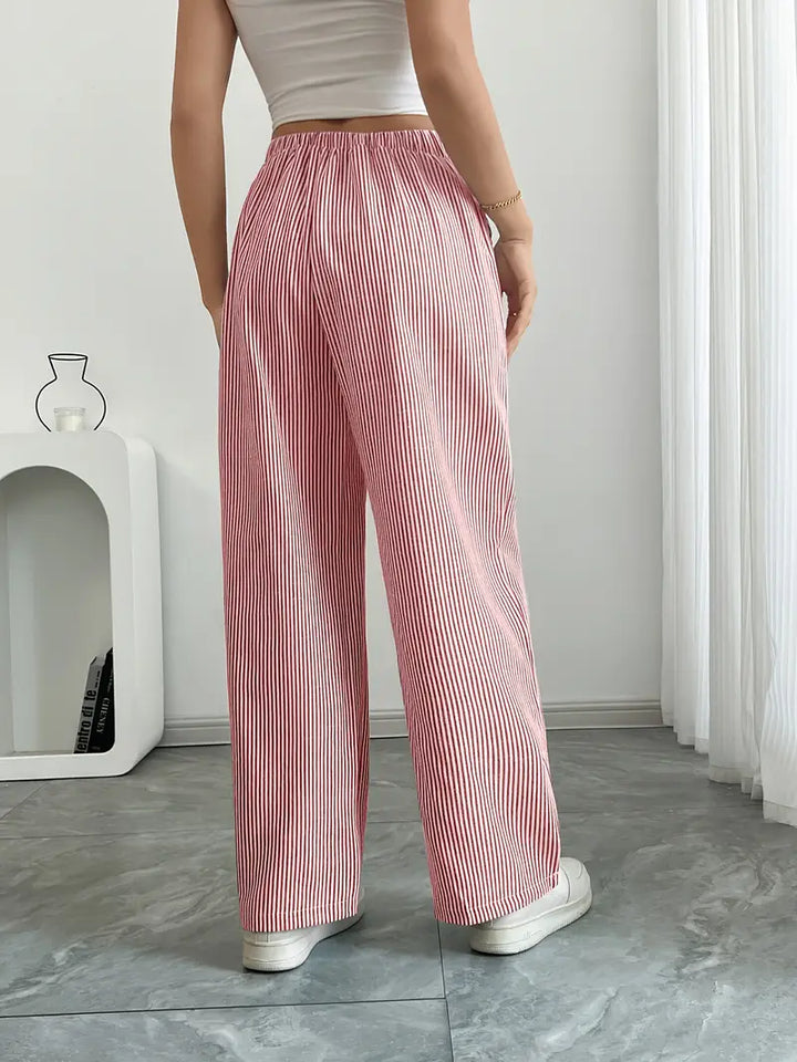 Alina - Elegante Pantalone A Righe Con Tasche