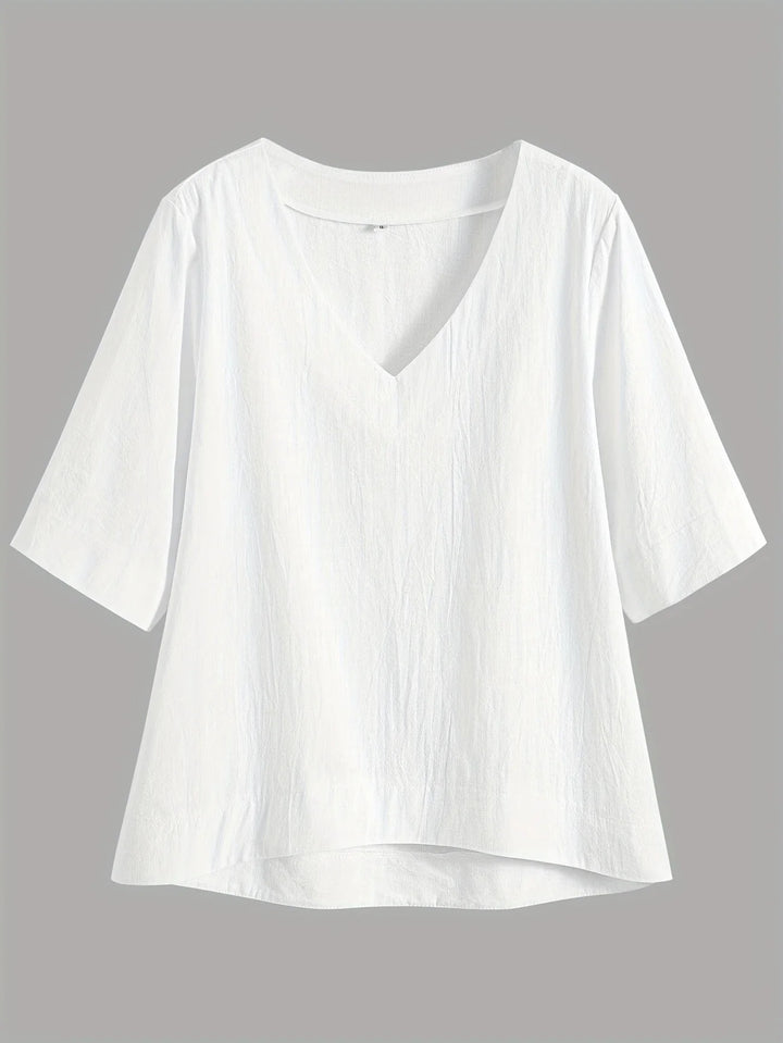 Mattea - Casual Vestibilità Ampia Top Con Scollo a V