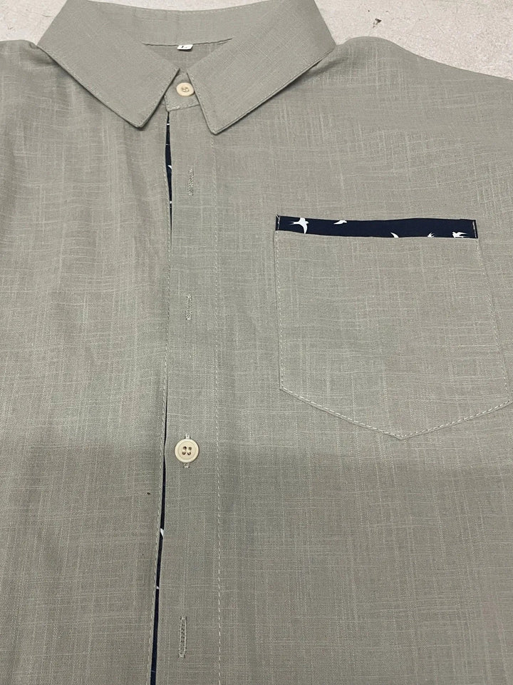 Trofim - Elegante Camicia Con Stampa Uccellino