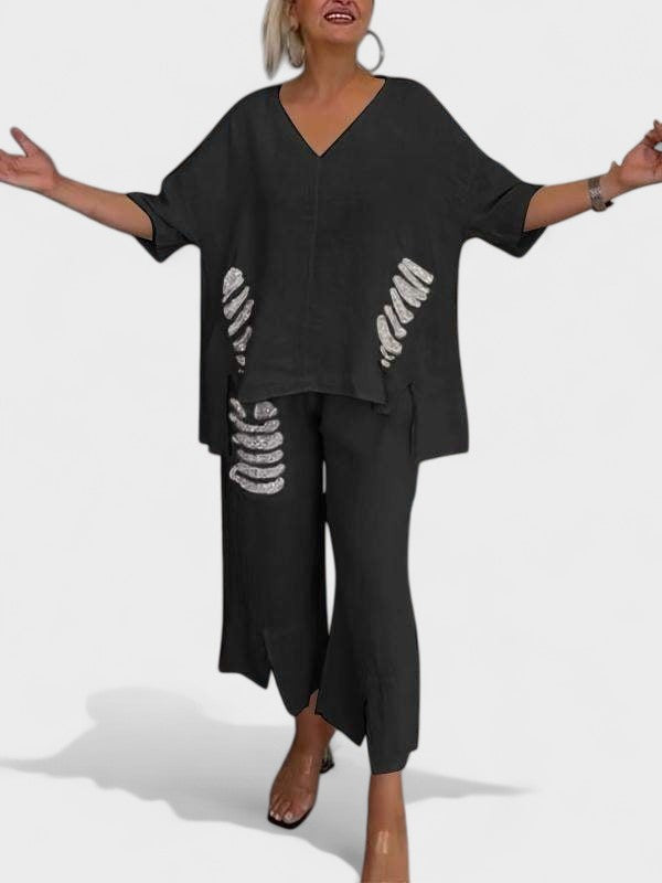 Raisa - Set Due Pezzi Con Scollo a V Per l'estate