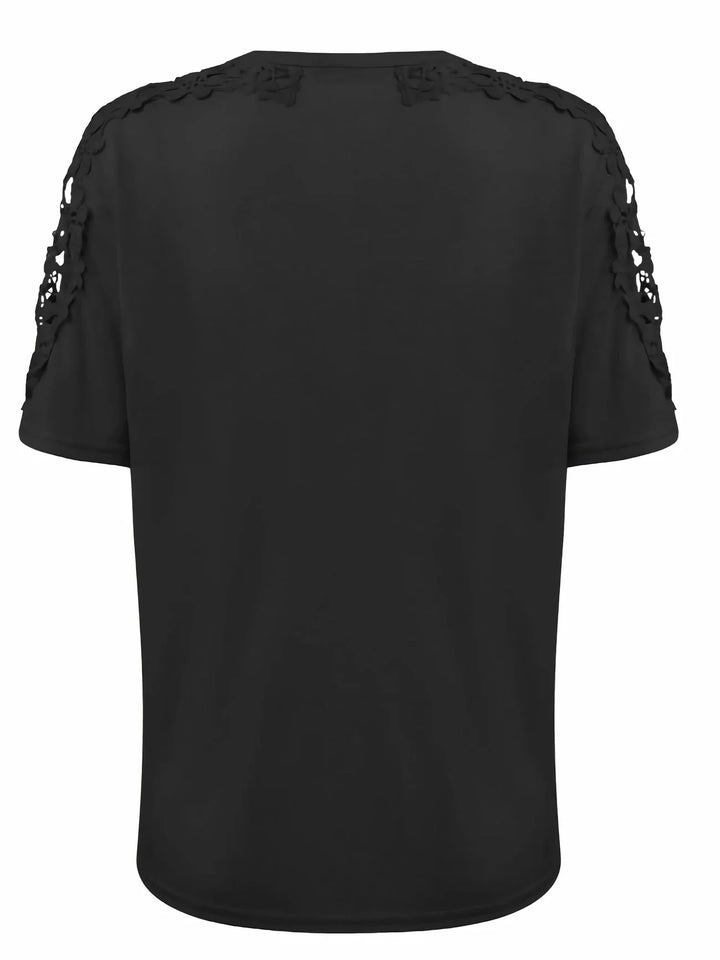 Ancuta - Elegante Maglietta Estiva a Maniche Corte Con Pizzo