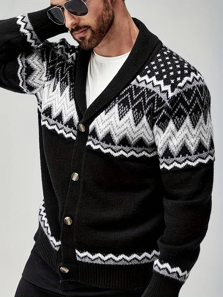 Elroy - Maglione Casual Con Motivo Geometrico