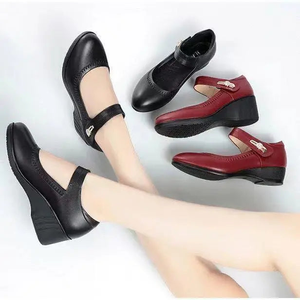 Aikaterina - Scarpe Con Punta Arrotondata e Cinturino Con Fibbia