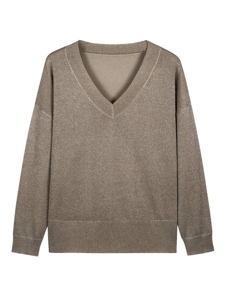 Migle - Maglione a Maniche Lunghe Con Scollo a V