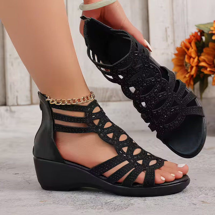 Umona – Eleganti Sandali Con Zeppa e Punta Aperta