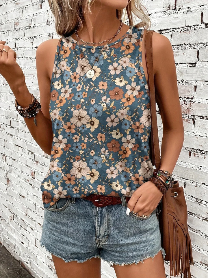 Lilou - Top Estivo Casual Con Stampa Floreale