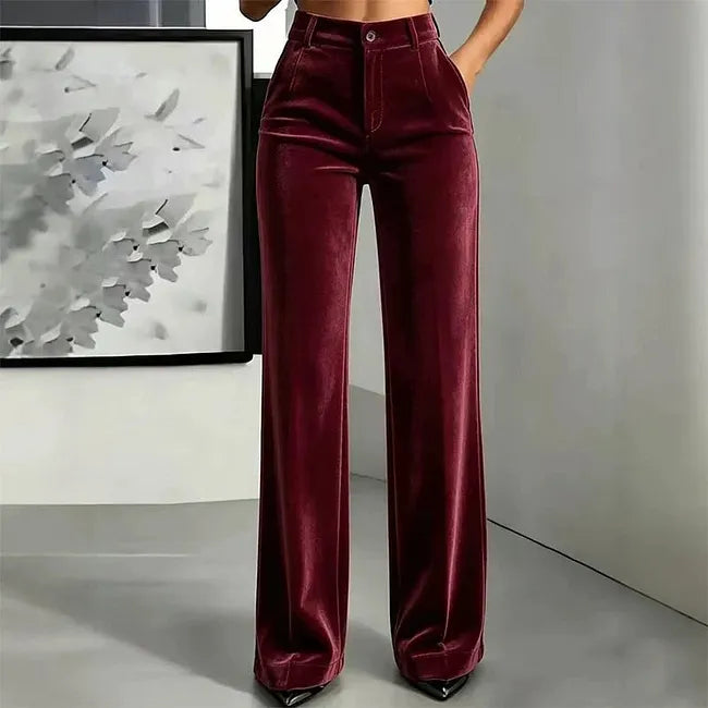 Jana - Pantaloni Vita Alta Gamba Larga