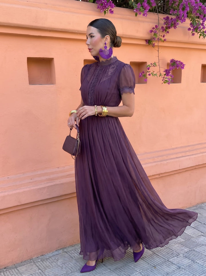 Eshley - Abito Lungo Vintage in Chiffon