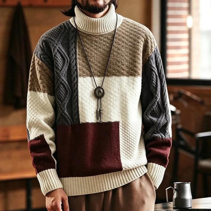 Trevon - Maglione a Trecce Patchwork