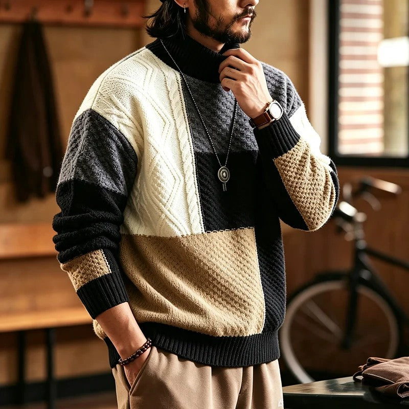 Trevon - Maglione a Trecce Patchwork