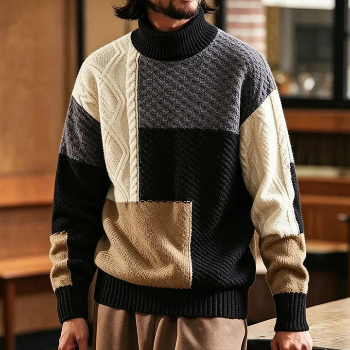 Trevon - Maglione a Trecce Patchwork