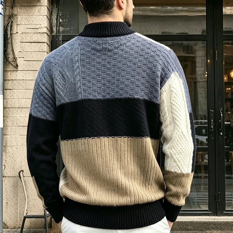 Trevon - Maglione a Trecce Patchwork