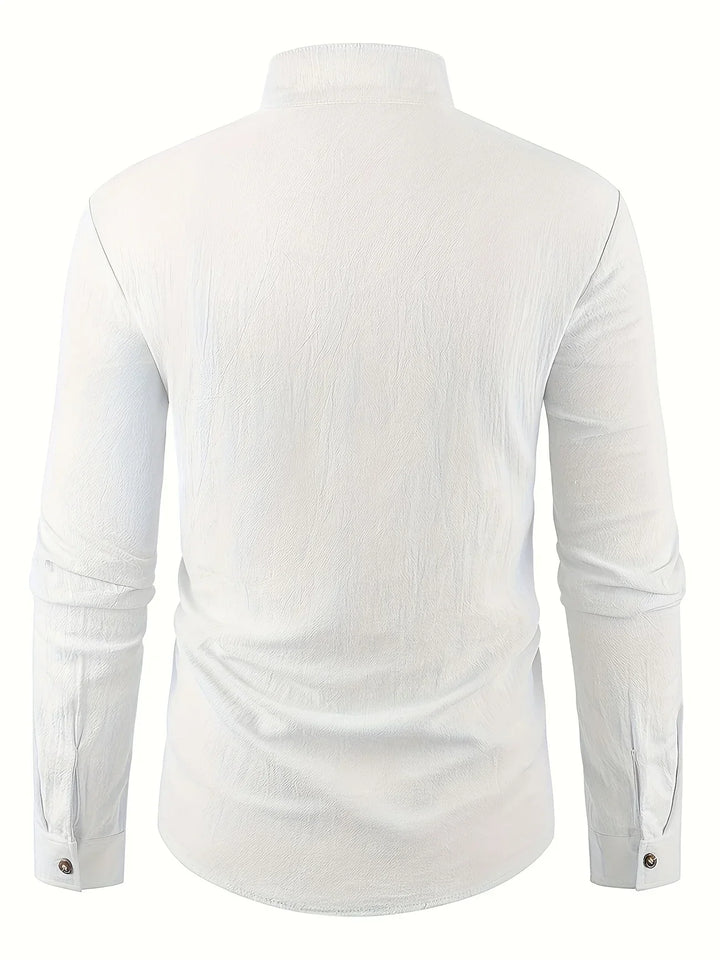 Shayne - Camicia Leggera In Cotone E Lino Con Maniche Lunghe