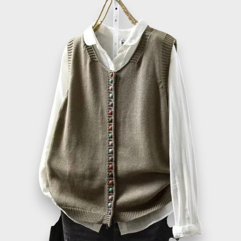 Tonjia - Canotta in Maglia Senza Maniche