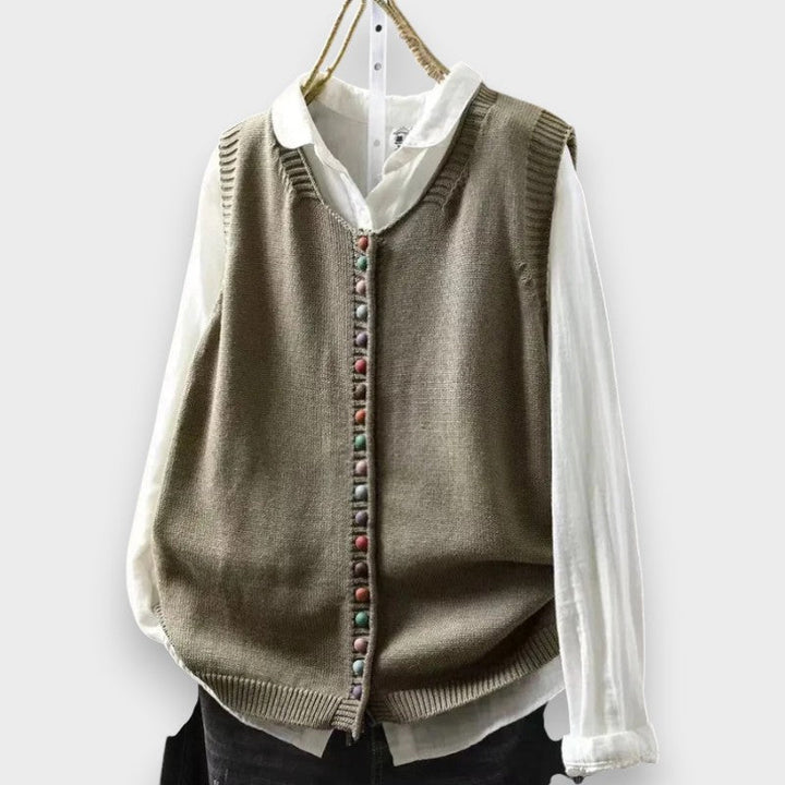 Tonjia - Canotta in Maglia Senza Maniche