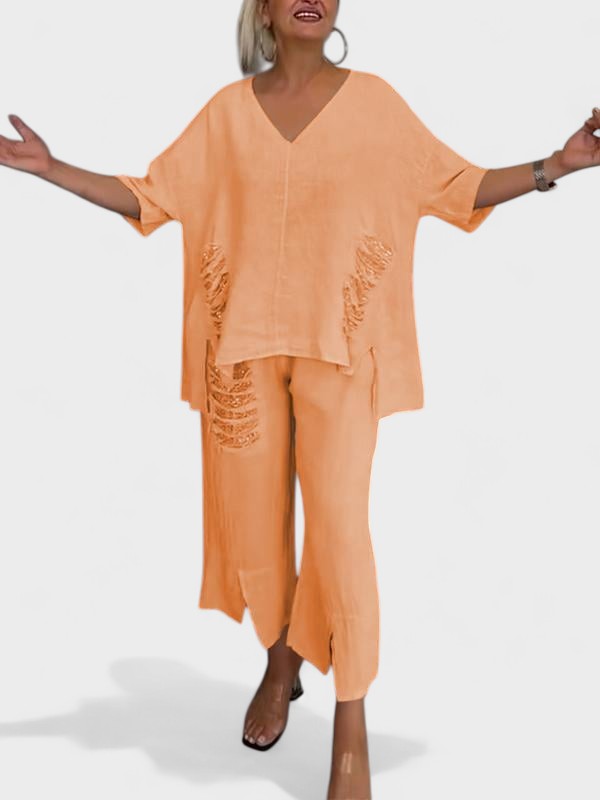 Raisa - Set Due Pezzi Con Scollo a V Per l'estate