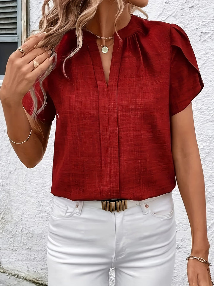 Kacey - Maglietta a Maniche Corte Con Scollo a V